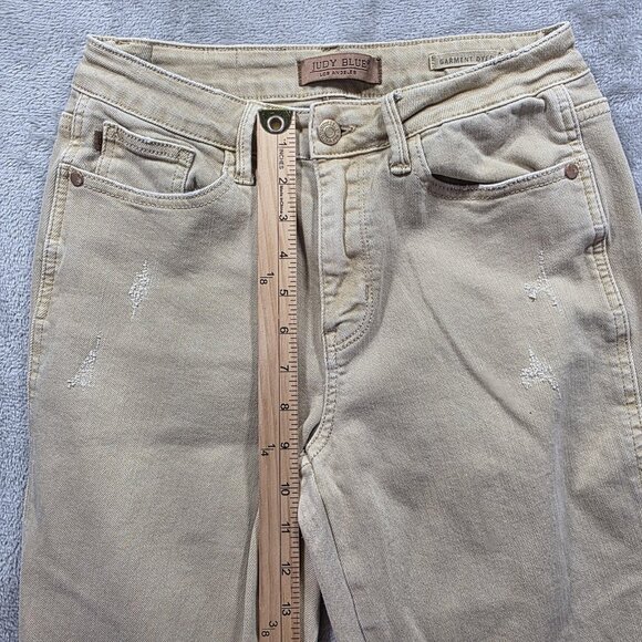 Judy Blue Jeans Womens 7/28 Khaki Tan Bootcut Stretch Garment Dyed JB88504 - Picture 9 of 10